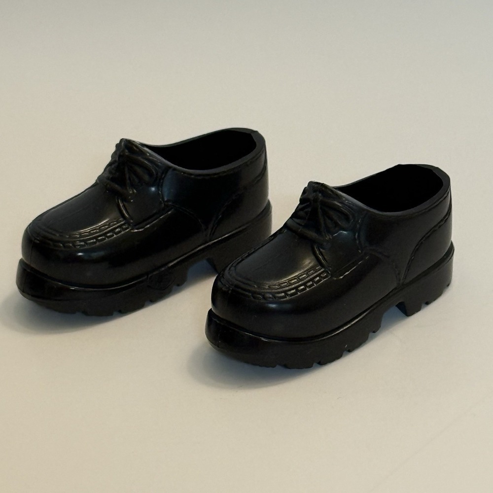 Mattel Ken Black Chunky Dress Shoes Loafers Shoelaces Barbie